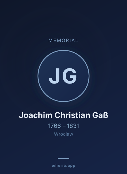 Memorial portrait of Joachim Christian Gaß