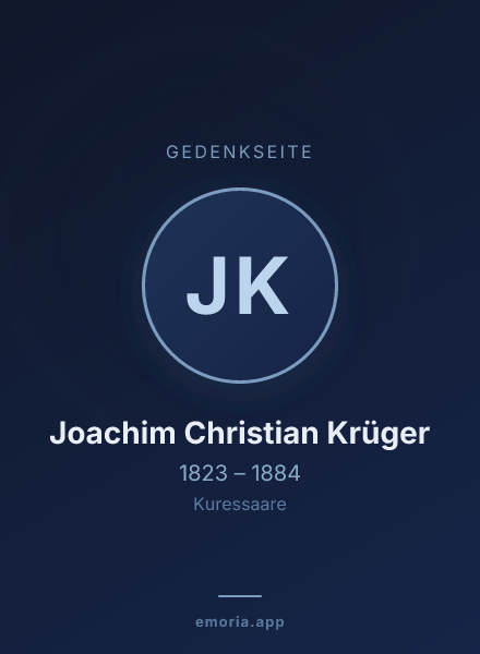 Gedenkportrait von Joachim Christian Krüger