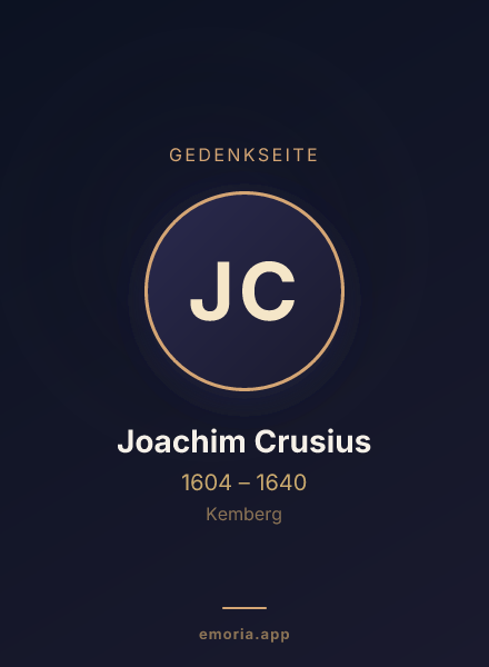 Gedenkportrait von Joachim Crusius