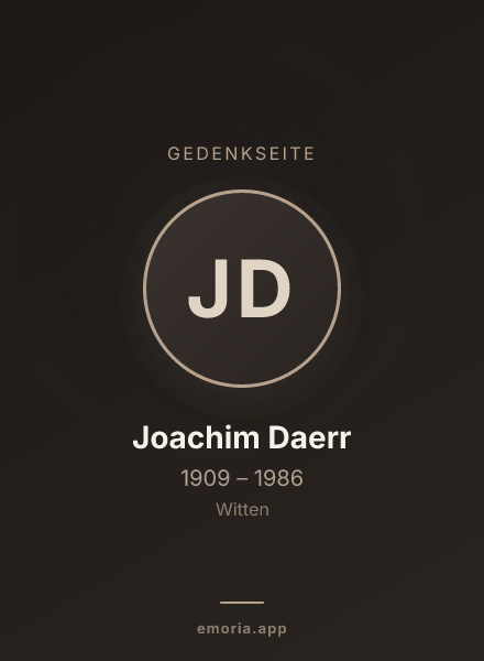 Gedenkportrait von Joachim Daerr