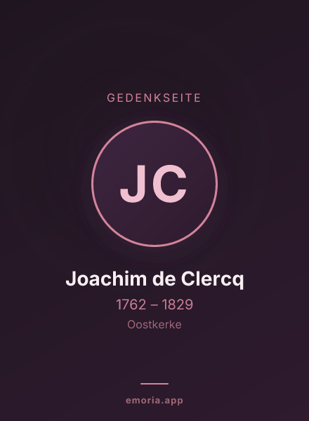 Gedenkportrait von Joachim de Clercq
