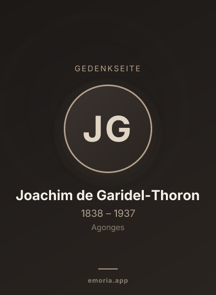 Gedenkportrait von Joachim de Garidel-Thoron