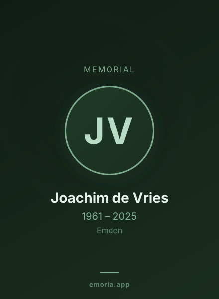 Memorial portrait of Joachim de Vries