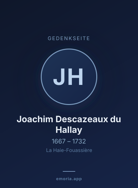 Gedenkportrait von Joachim Descazeaux du Hallay