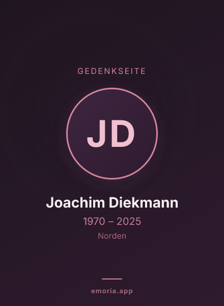 Gedenkportrait von Joachim Diekmann