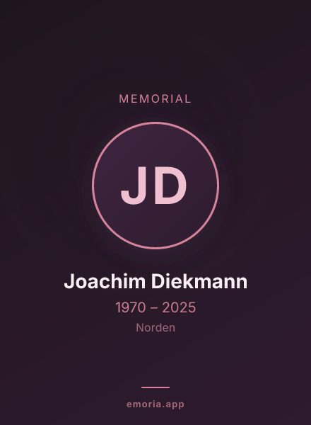 Memorial portrait of Joachim Diekmann