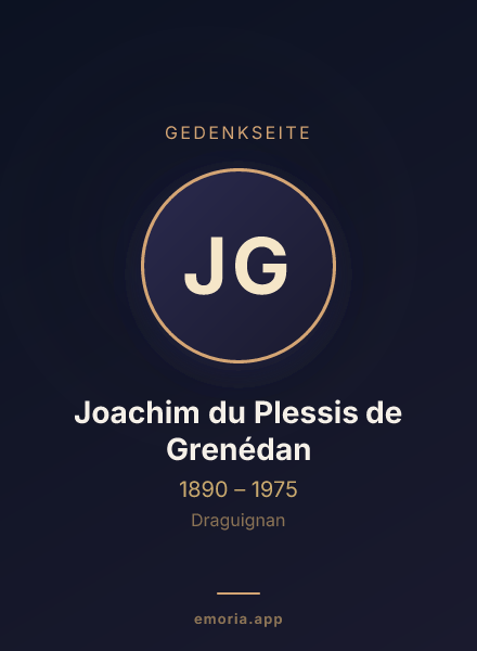 Gedenkportrait von Joachim du Plessis de Grenédan