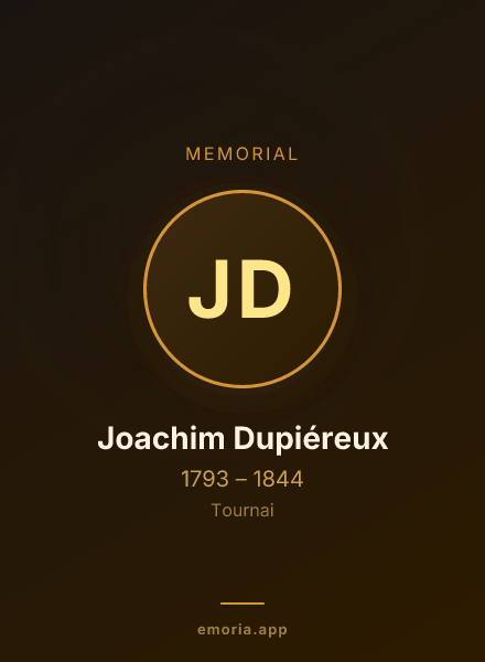 Memorial portrait of Joachim Dupiéreux