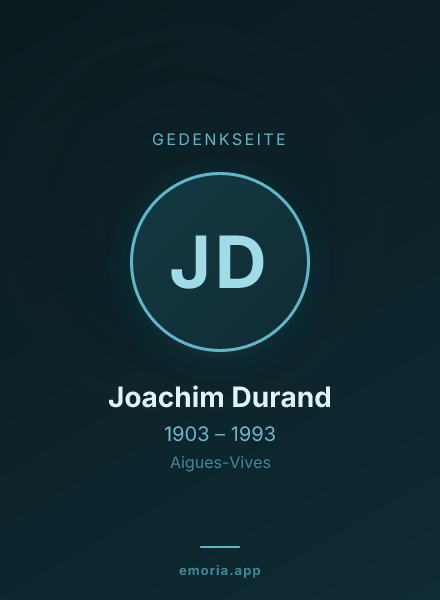 Gedenkportrait von Joachim Durand