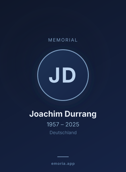 Memorial portrait of Joachim Durrang