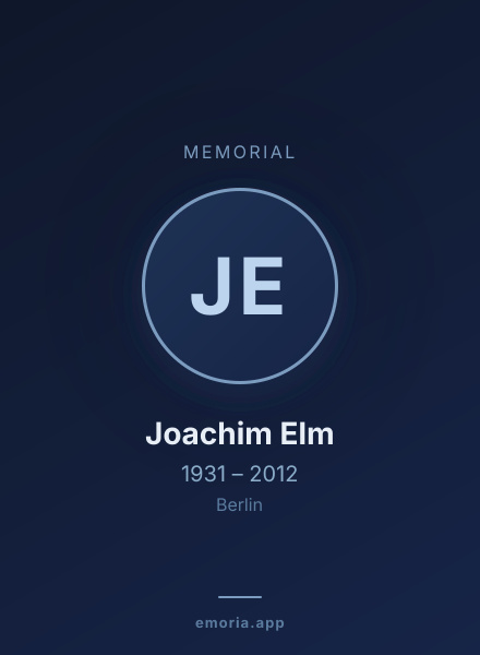 Memorial portrait of Joachim Elm