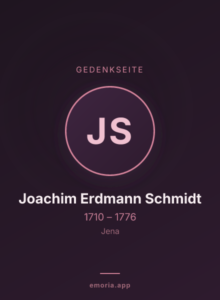 Gedenkportrait von Joachim Erdmann Schmidt