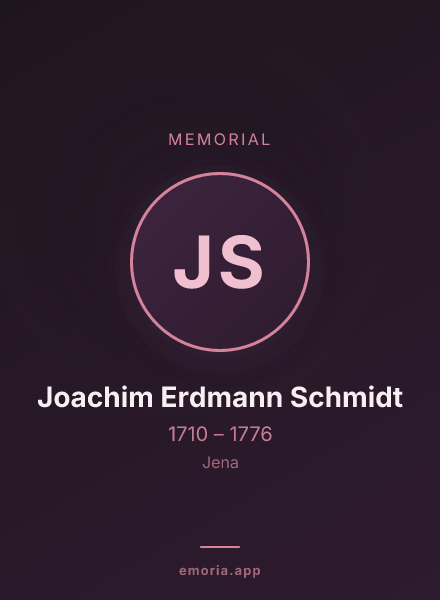 Memorial portrait of Joachim Erdmann Schmidt