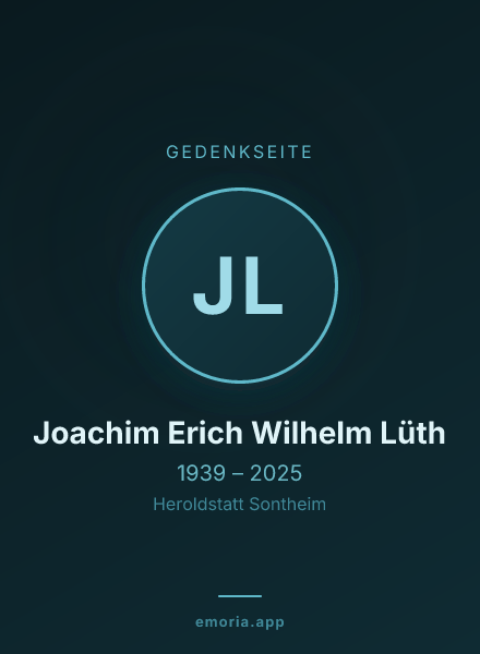 Gedenkportrait von Joachim Erich Wilhelm Lüth