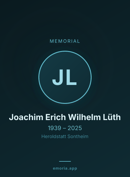 Memorial portrait of Joachim Erich Wilhelm Lüth
