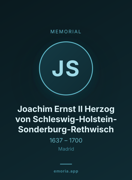Memorial portrait of Joachim Ernst II Herzog von Schleswig-Holstein-Sonderburg-Rethwisch