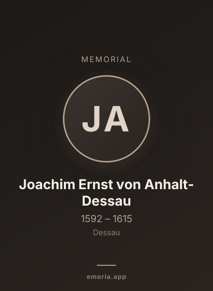 Memorial portrait of Joachim Ernst von Anhalt-Dessau