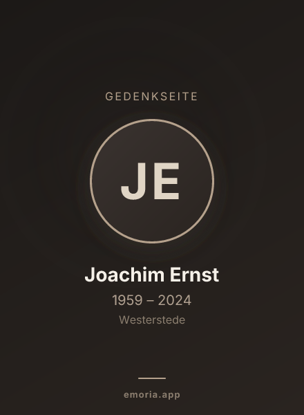 Gedenkportrait von Joachim Ernst