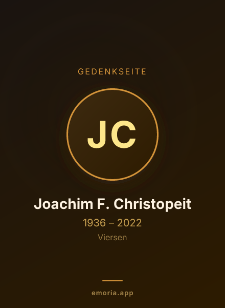 Gedenkportrait von Joachim F. Christopeit