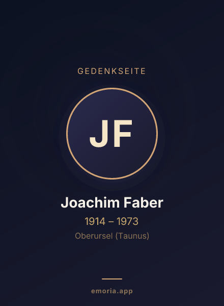 Gedenkportrait von Joachim Faber