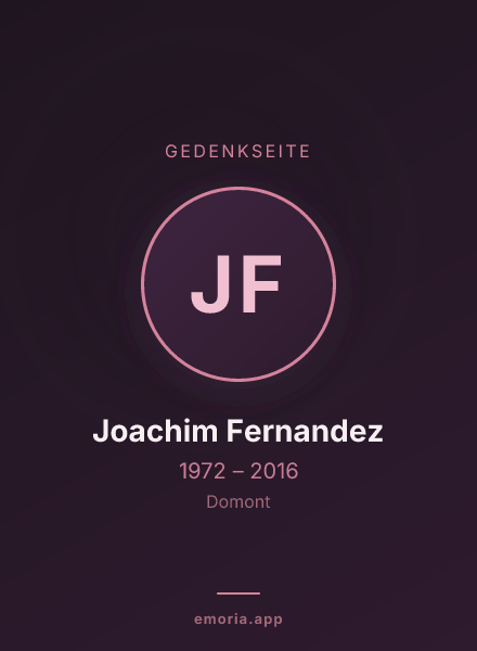 Gedenkportrait von Joachim Fernandez