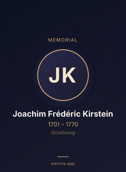 Memorial portrait of Joachim Frédéric Kirstein