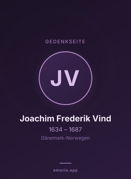 Gedenkportrait von Joachim Frederik Vind