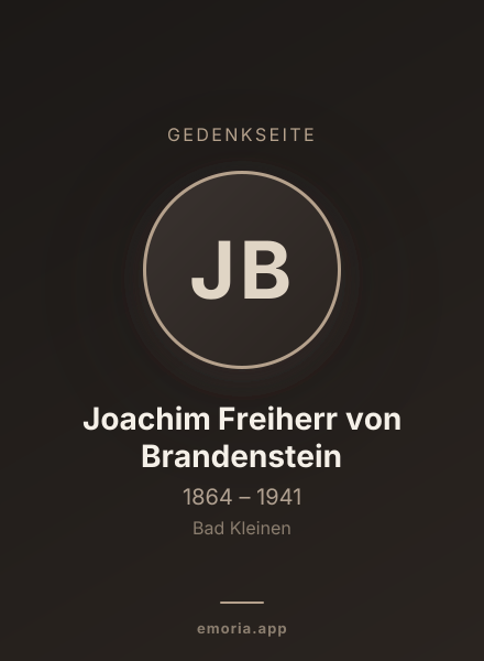 Gedenkportrait von Joachim Freiherr von Brandenstein