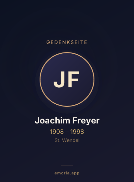 Gedenkportrait von Joachim Freyer