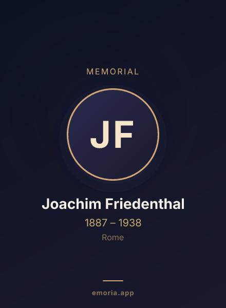 Memorial portrait of Joachim Friedenthal