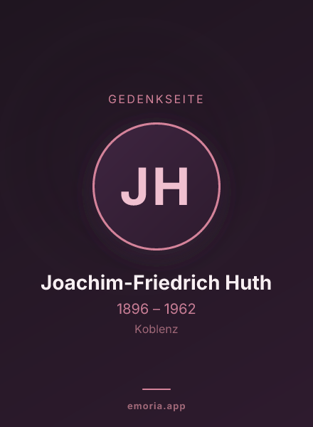 Gedenkportrait von Joachim-Friedrich Huth