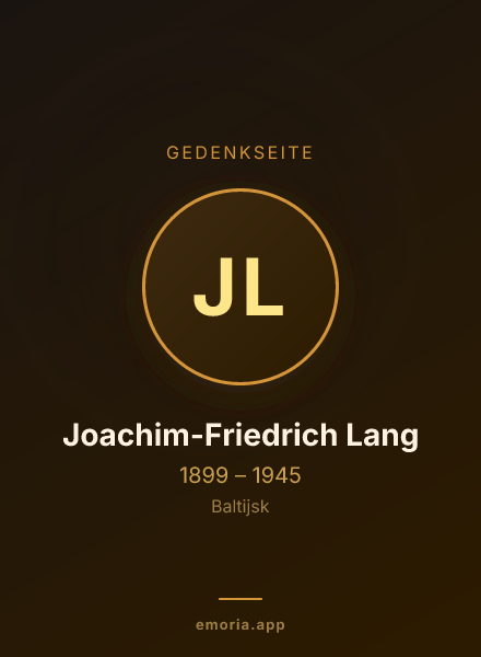Gedenkportrait von Joachim-Friedrich Lang