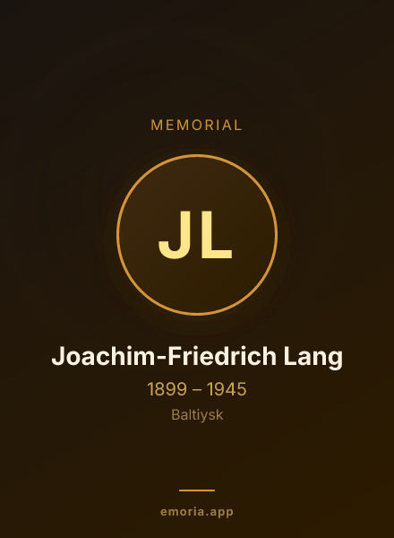 Memorial portrait of Joachim-Friedrich Lang