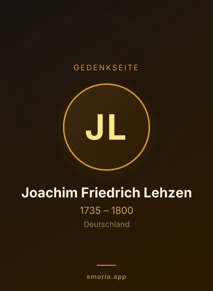 Gedenkportrait von Joachim Friedrich Lehzen