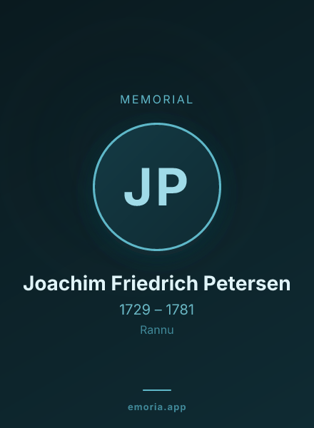 Memorial portrait of Joachim Friedrich Petersen