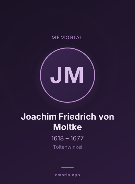 Memorial portrait of Joachim Friedrich von Moltke