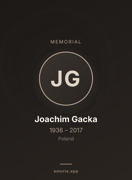 Memorial portrait of Joachim Gacka