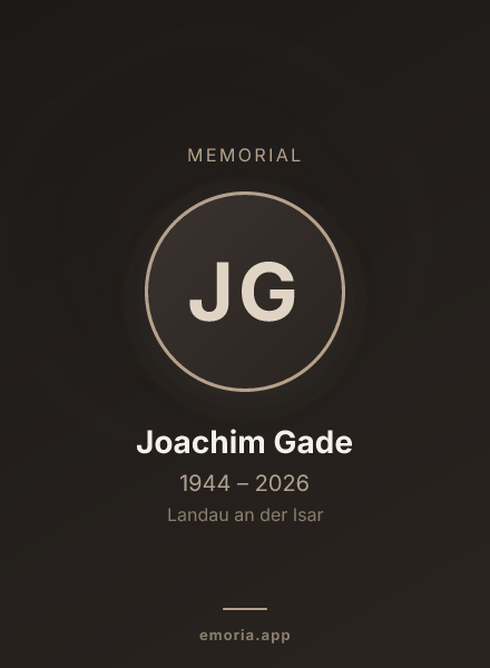 Memorial portrait of Joachim Gade