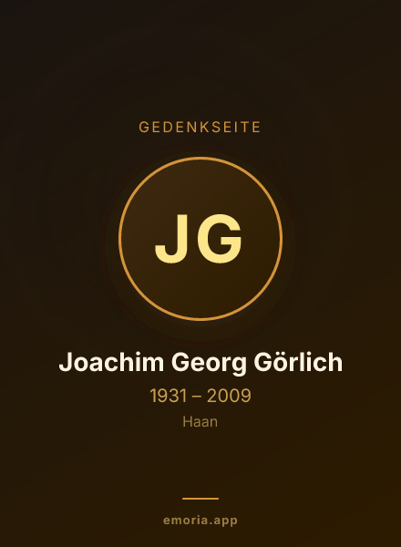 Gedenkportrait von Joachim Georg Görlich