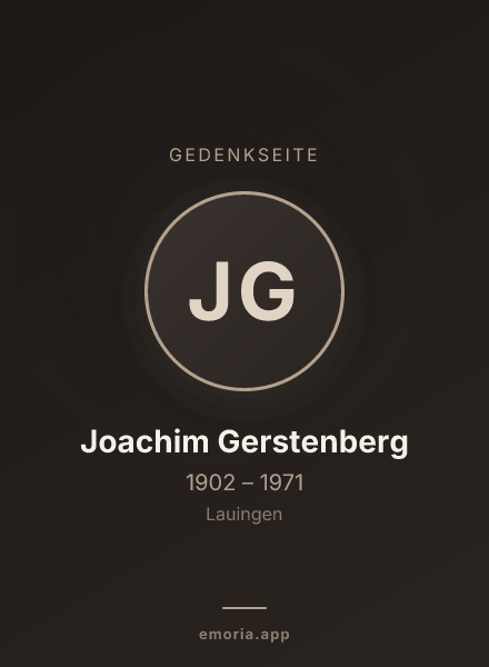 Gedenkportrait von Joachim Gerstenberg