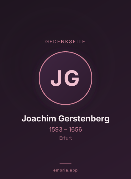 Gedenkportrait von Joachim Gerstenberg