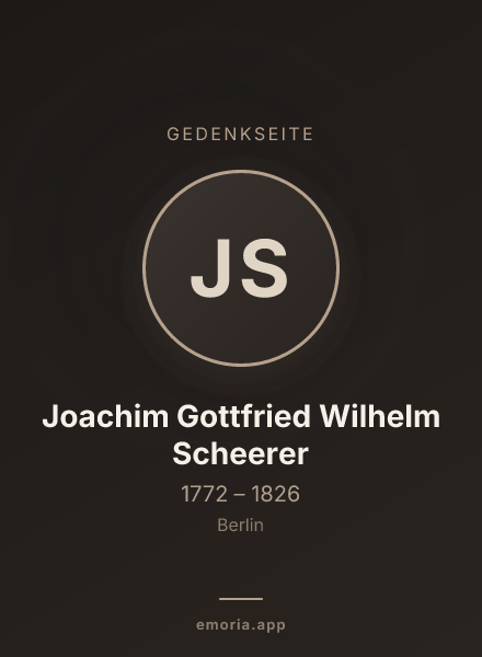 Gedenkportrait von Joachim Gottfried Wilhelm Scheerer
