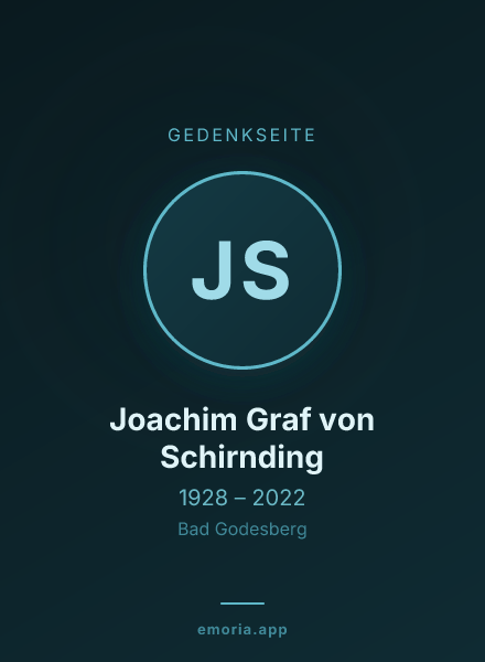 Gedenkportrait von Joachim Graf von Schirnding