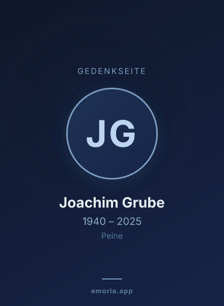 Gedenkportrait von Joachim Grube