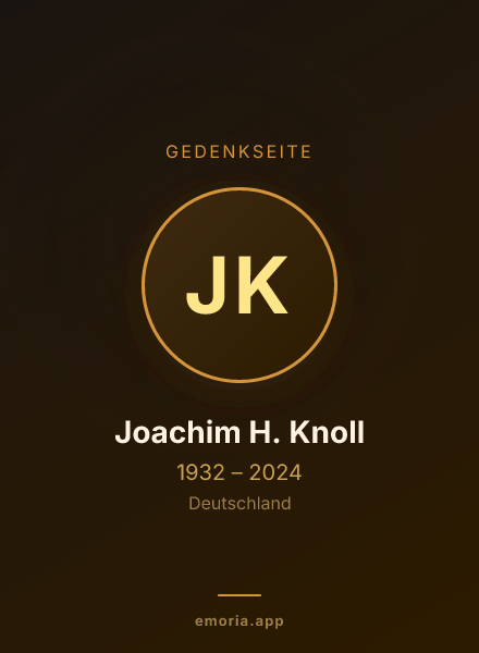 Gedenkportrait von Joachim H. Knoll