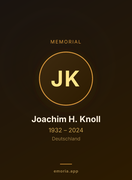 Memorial portrait of Joachim H. Knoll