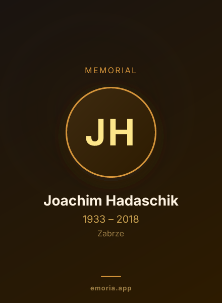 Memorial portrait of Joachim Hadaschik