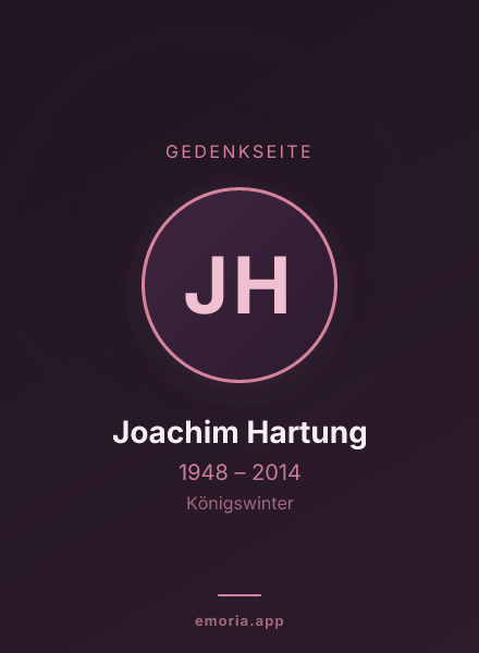 Gedenkportrait von Joachim Hartung