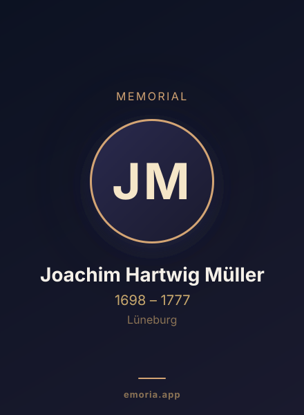 Memorial portrait of Joachim Hartwig Müller