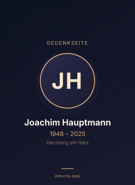Gedenkportrait von Joachim Hauptmann
